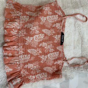 Blue B Collection Pink Floral Spaghetti strap top